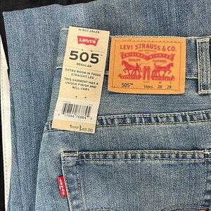 Levi's 505 Regular Light Blue Denim Jeans with Red Tab